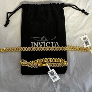 Invicta Women's Gold and Silver Chain Bracelet Set